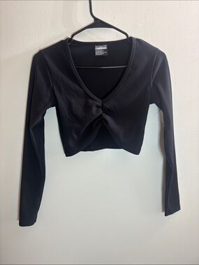 Muscle Nation Black Twist Crop Top XS